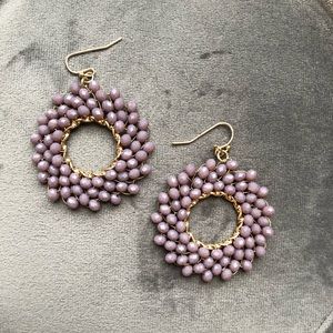 Purple Beaded Earrings